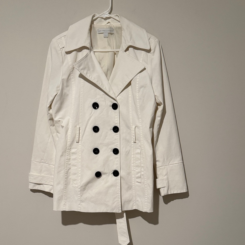 Cream Pea Coat/ New York and Company Coats